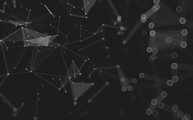 Çokgen alanı düşük Poli koyu arka plan, 3d render