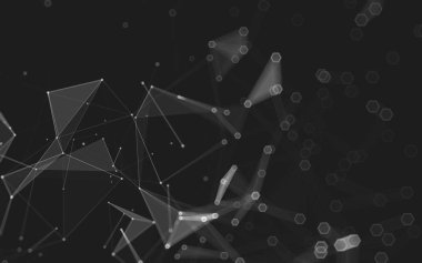 Çokgen alanı düşük Poli koyu arka plan, 3d render