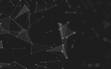 Çokgen alanı düşük Poli koyu arka plan, 3d render