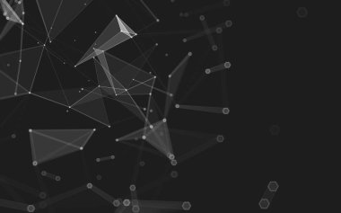 Çokgen alanı düşük Poli koyu arka plan, 3d render