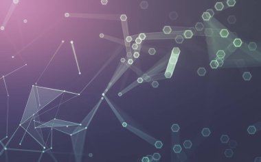 Çokgen alanı düşük Poli koyu arka plan, 3d render