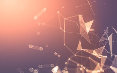 Çokgen alanı düşük Poli koyu arka plan, 3d render