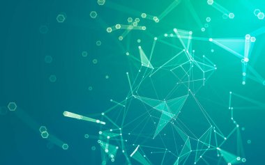 Çokgen alanı düşük Poli koyu arka plan, 3d render