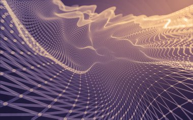 Çokgen alanı düşük Poli koyu arka plan, 3d render