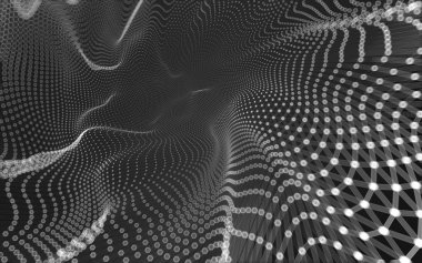 Çokgen alanı düşük Poli koyu arka plan, 3d render