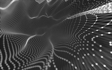 Çokgen alanı düşük Poli koyu arka plan, 3d render