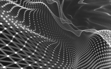 Çokgen alanı düşük Poli koyu arka plan, 3d render