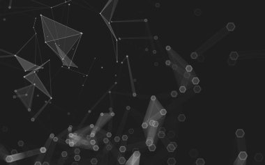 Çokgen alanı düşük Poli koyu arka plan, 3d render