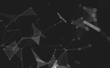 Çokgen alanı düşük Poli koyu arka plan, 3d render