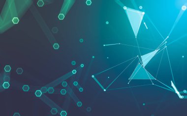 Çokgen alanı düşük Poli koyu arka plan, 3d render