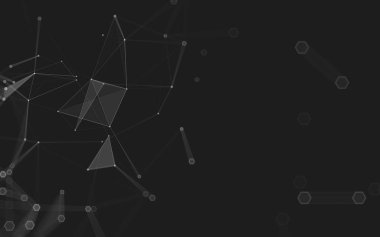 Çokgen alanı düşük Poli koyu arka plan, 3d render