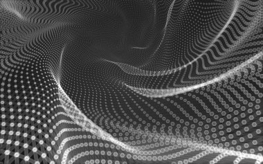 Çokgen alanı düşük Poli koyu arka plan, 3d render