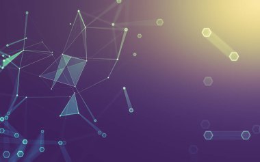 Çokgen alanı düşük Poli koyu arka plan, 3d render