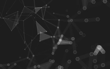 Çokgen alanı düşük Poli koyu arka plan, 3d render