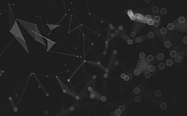 Çokgen alanı düşük Poli koyu arka plan, 3d render