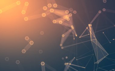 Çokgen alanı düşük Poli koyu arka plan, 3d render