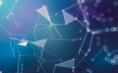 Çokgen alanı düşük Poli koyu arka plan, 3d render