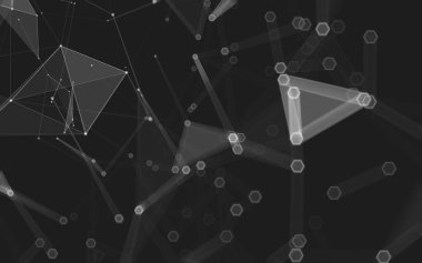 Çokgen alanı düşük Poli koyu arka plan, 3d render