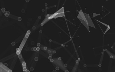 Çokgen alanı düşük Poli koyu arka plan, 3d render