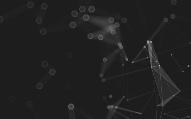 Çokgen alanı düşük Poli koyu arka plan, 3d render