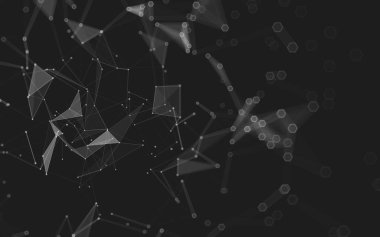 Çokgen alanı düşük Poli koyu arka plan, 3d render