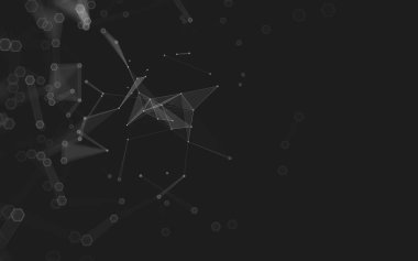 Çokgen alanı düşük Poli koyu arka plan, 3d render