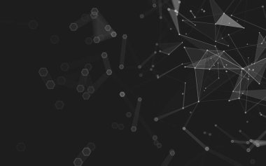 Çokgen alanı düşük Poli koyu arka plan, 3d render