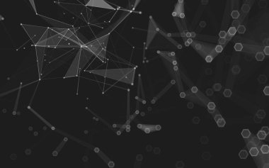 Çokgen alanı düşük Poli koyu arka plan, 3d render