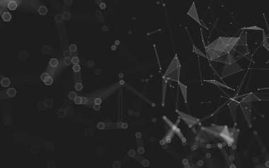 Çokgen alanı düşük Poli koyu arka plan, 3d render