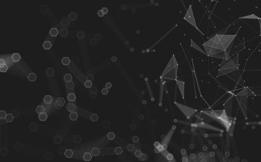 Çokgen alanı düşük Poli koyu arka plan, 3d render