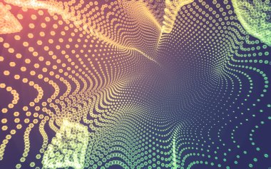 Çokgen alanı düşük Poli koyu arka plan, 3d render