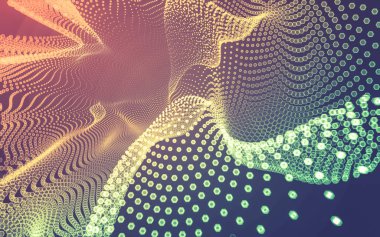 Çokgen alanı düşük Poli koyu arka plan, 3d render