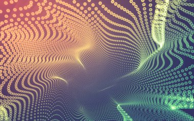 Çokgen alanı düşük Poli koyu arka plan, 3d render