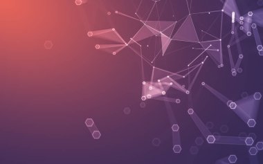 Çokgen alanı düşük Poli koyu arka plan, 3d render