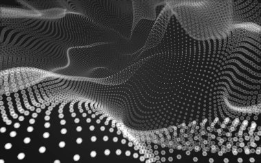 Çokgen alanı düşük Poli koyu arka plan, 3d render