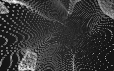 Çokgen alanı düşük Poli koyu arka plan, 3d render