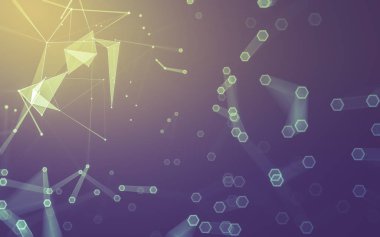 Çokgen alanı düşük Poli koyu arka plan, 3d render