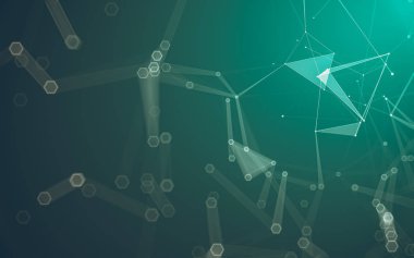 Çokgen alanı düşük Poli koyu arka plan, 3d render