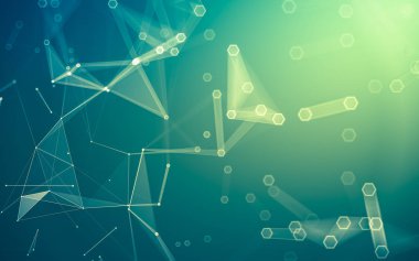 Çokgen alanı düşük Poli koyu arka plan, 3d render