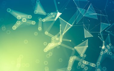 Çokgen alanı düşük Poli koyu arka plan, 3d render