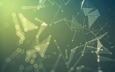 Çokgen alanı düşük Poli koyu arka plan, 3d render