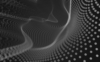 Çokgen alanı düşük Poli koyu arka plan, 3d render