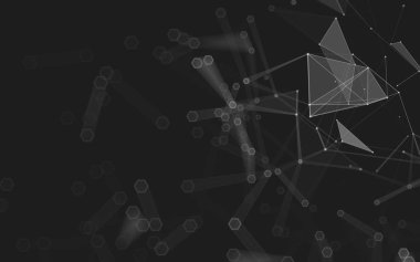 Çokgen alanı düşük Poli koyu arka plan, 3d render