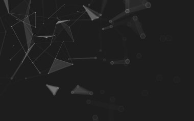 Çokgen alanı düşük Poli koyu arka plan, 3d render