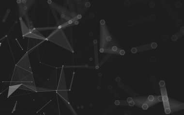 Çokgen alanı düşük Poli koyu arka plan, 3d render