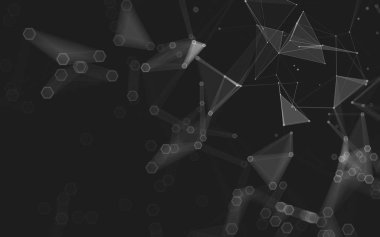 Çokgen alanı düşük Poli koyu arka plan, 3d render