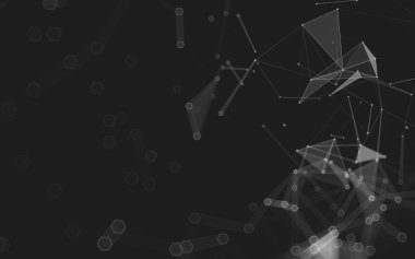 Çokgen alanı düşük Poli koyu arka plan, 3d render