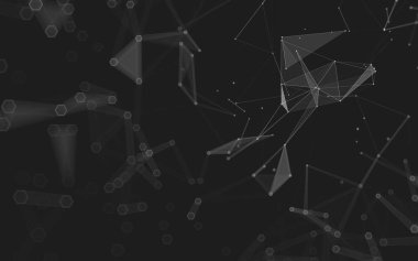 Çokgen alanı düşük Poli koyu arka plan, 3d render