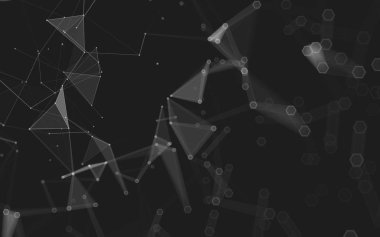 Çokgen alanı düşük Poli koyu arka plan, 3d render