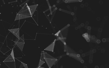 Çokgen alanı düşük Poli koyu arka plan, 3d render